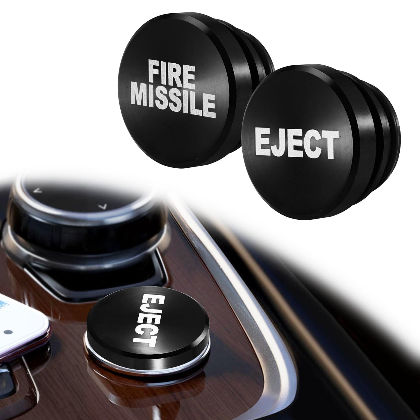 UYYE Cigarette Lighter Plug Billet Aluminum Dustproof Plug, American Flag Button, Car Interior Accessories Fits Most Vehicles and Boats with Standard 12 Volt Power Source, (E+F)-Black