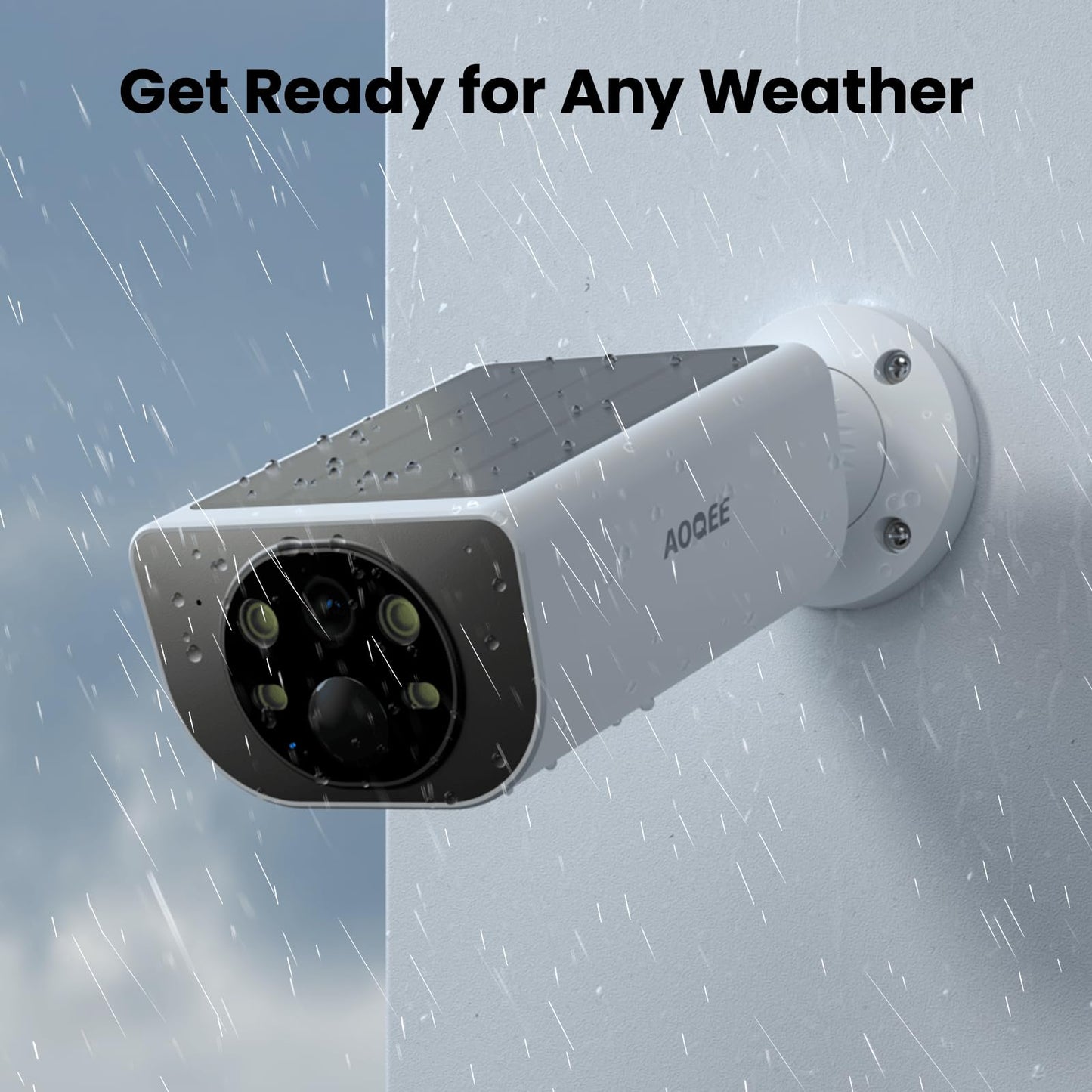 AOQEE Cameras for Home Security-2K Wireless Security Camera Outdoor with AI Motion Detection & Siren, Non-Stop Solar Powered Charging, Color Night Vision, SD/Cloud Storage, Waterproof, S1 4P