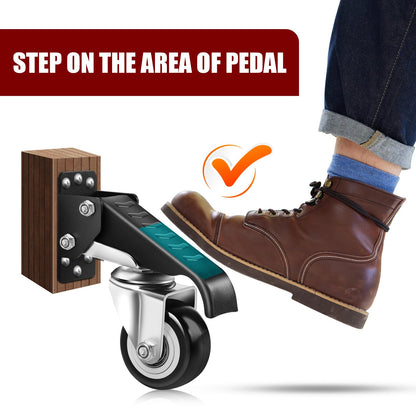 SPACECARE Retractable Workbench Casters Kit, Heavy Duty Workbenches Wheeels with 600 lbs Capacity, Adjustable Workbench Casters for Workbenches, Tables, and Cabinets, Easy to Install 4 Pack