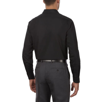 Van Heusen Men's Dress Shirt Regular Fit Poplin Solid, Black, 14" Neck 32"-33" Sleeve