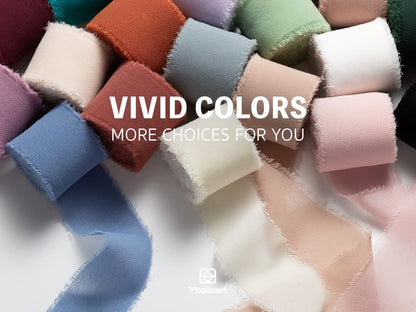 Vitalizart Fall Handmade Chiffon Silk Ribbon Fringe 1.5" x 21 Yd Terracotta Frayed Edges Ribbons for Wedding Invitations Bridal Bouquets Gifts Wrapping Crafts Holiday Party Decorations