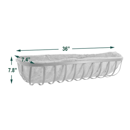 Arcadia Garden Products 1530 Solstice Series Wall Trough Planter, 36 inch, 36", Black