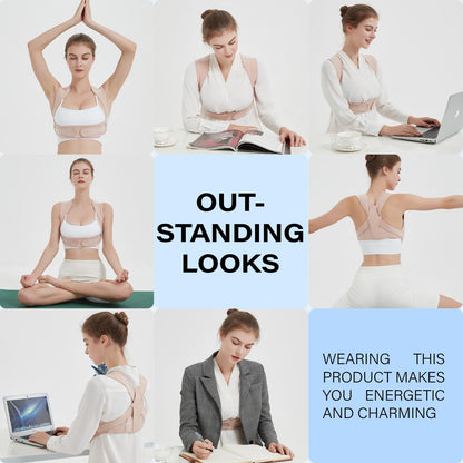 SHAPERKY Posture Corrector for Women and Men: Adjustable & Breathable Upper Back Brace - Posture Support for Sitting Work & Daily Use (Small/Medium)