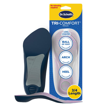 Dr. Scholl's Tri-Comfort Insoles - for Heel; Arch Support and Ball of Foot with Targeted Cushioning (for Women's 6-10)
