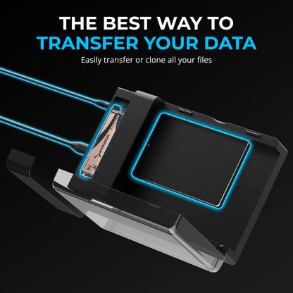 SABRENT USB-C Lay Flat Docking Station – NVMe M.2 + SATA 2.5”/3.5” SSD/HDD Enclosure, 10Gbps, Tool-Free, Offline Clone Function, USB 3.2 Type-C, for Windows, Mac, Linux (DS-UFNC)