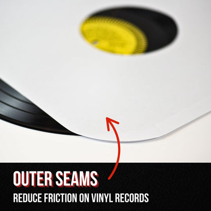 Vinyl Fever Inner Record Sleeves - Heavyweight Acid Free Paper with Rounded Corners for LP Records Storage (25 Pack)
