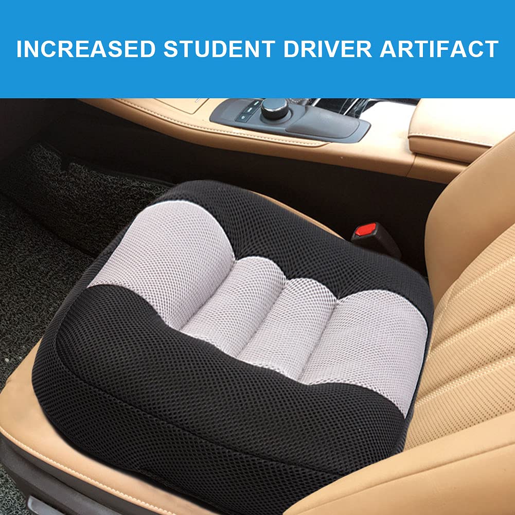 Car Booster Seat Cushion Raise The Height for Short People Driving Hip (Tailbone) and Lower Cack Fatigue Relief Suitable for Trucks, Cars, SUVs, Office Chairs, Wheelchairs (Pure Black)