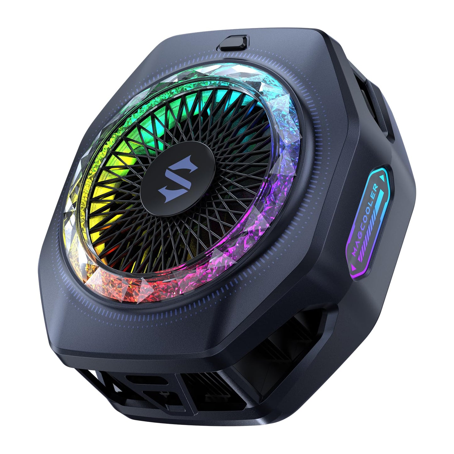 Black Shark Magnetic Phone Cooler 5 Pro - 18 Addressable RGB LEDs, Detachable Grip, APP-Controlled Thermostatic Cooling Fan for iPhone MagSafe/Android/iPad -Gaming/Streaming/Photography