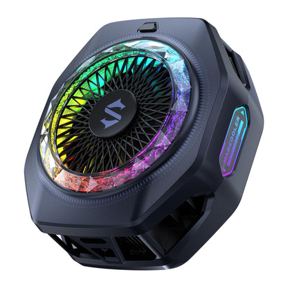 Black Shark Magnetic Phone Cooler 5 Pro - 18 Addressable RGB LEDs, Detachable Grip, APP-Controlled Thermostatic Cooling Fan for iPhone MagSafe/Android/iPad -Gaming/Streaming/Photography