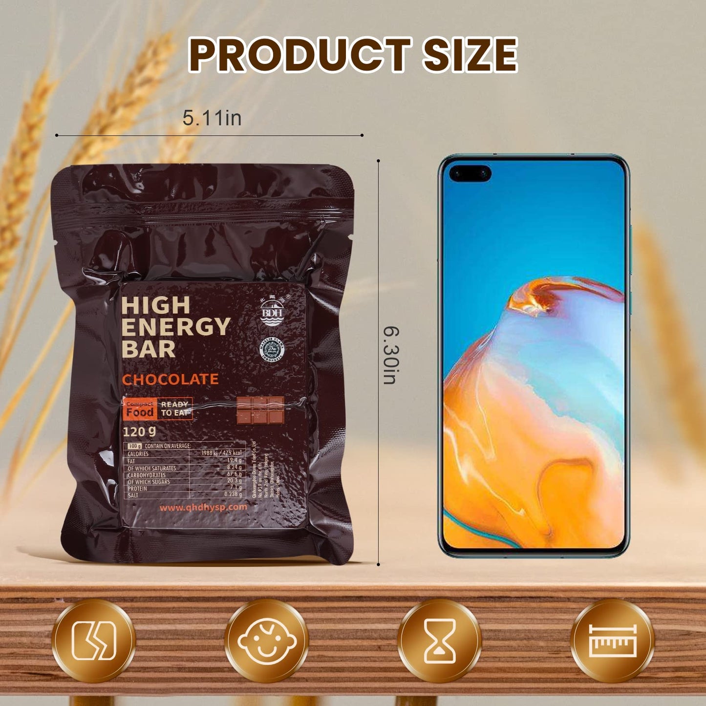 Emergency Food Ration Bars, Chocolate Flavor Survival Tabs Supply for Outdoor Camping Emergency Snowstorm Earthquake Disaster Preparedness Kit With Long Self Life 12 Count