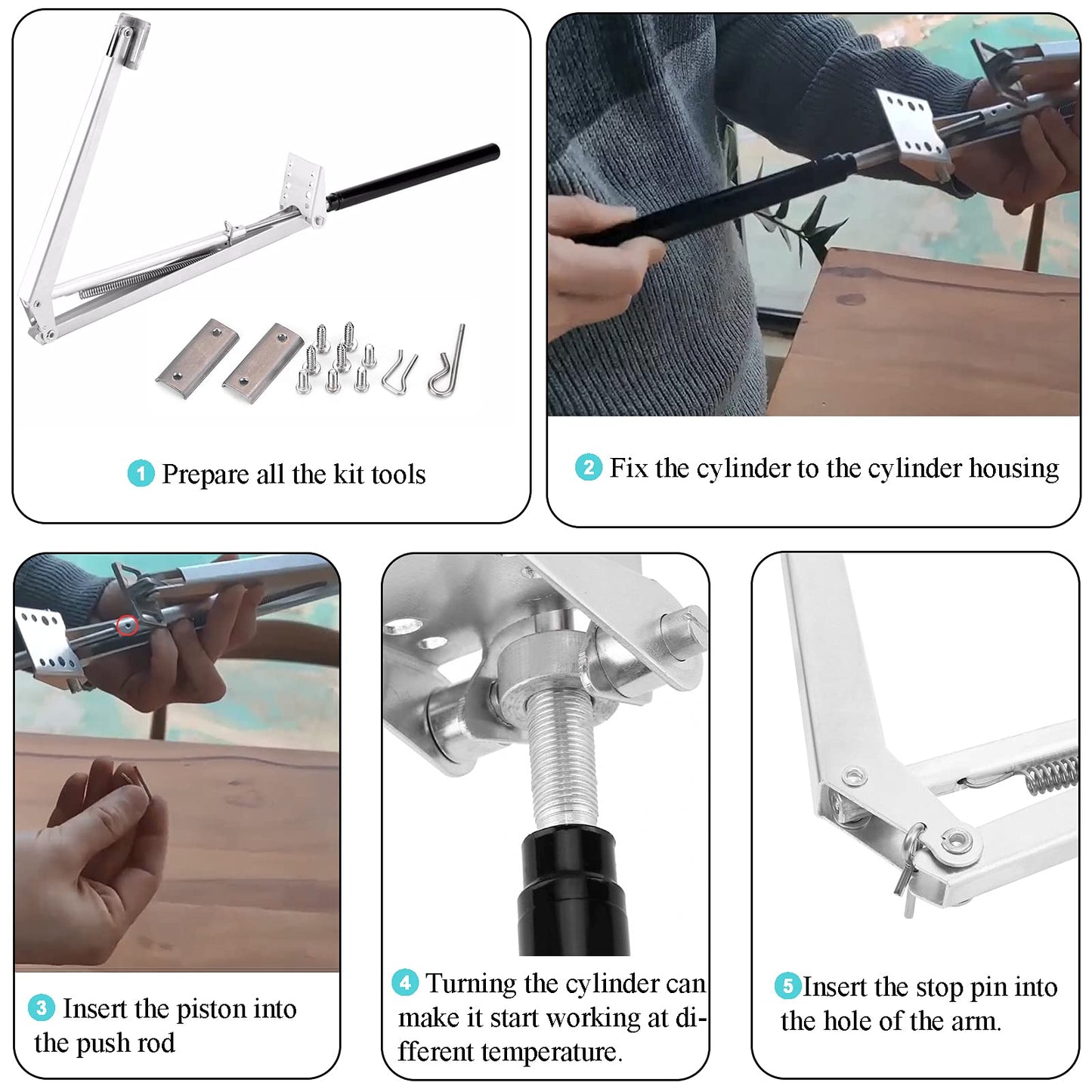 2PCS Auto Roof Vent Opener Automatic Greenhouse Window Opener for Ventilation Solar Heat Sensitive Auto Vent Kit Agriculture Gardening Tools Automatic Greenhouses Supplies (Single Spring Lifts 15 Lbs)