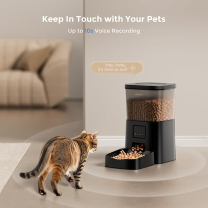 Espelho Automatic Cat Feeders WiFi: Food Dispenser with App Control 2.4Ghz WiFi- Smart Timed Cats Feeder with Voice Recorder| 4L Auto Pet Feeder for Cat and Small Dog- Up to 10 Meals per Day