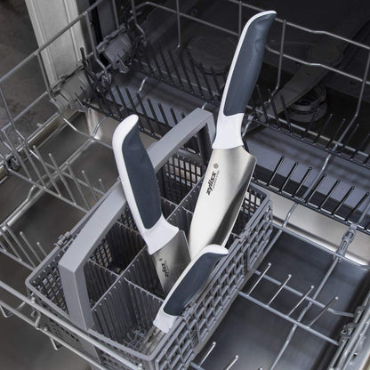 Zyliss Cheese Knife - Slicer & Cutter for Block Cheese - Carving Knife for Charcuterie Boards - Cheeseboard Handheld Slicer - Cutter & Slicing Tool - 4.5" - Gray & White