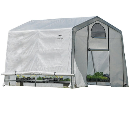 ShelterLogic 10' x 10' GrowIT Greenhouse-in-a-Box Easy Flow Peak Roof Style Easy Access Outdoor Grow House with Translucent Waterproof Cover