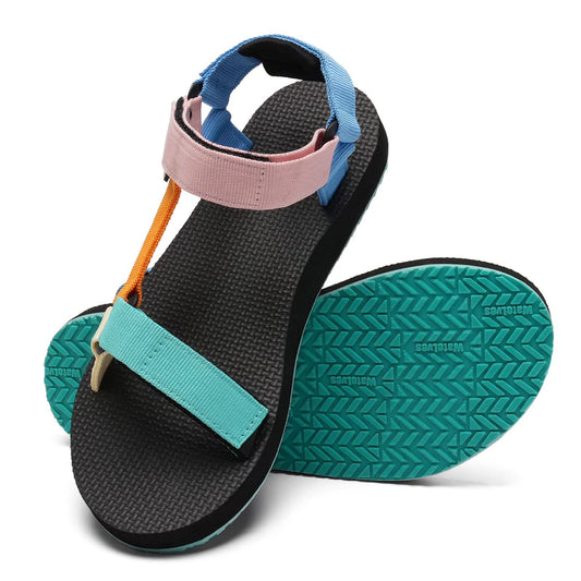 WateLves Womens-Sport-Sandals Outdoor Hiking Sandals with-Arch-Support Comfortable Webbing-Water-Athletic Beach-Sandals for Travel-Walking-Trekking-Camping(Colorful,39)