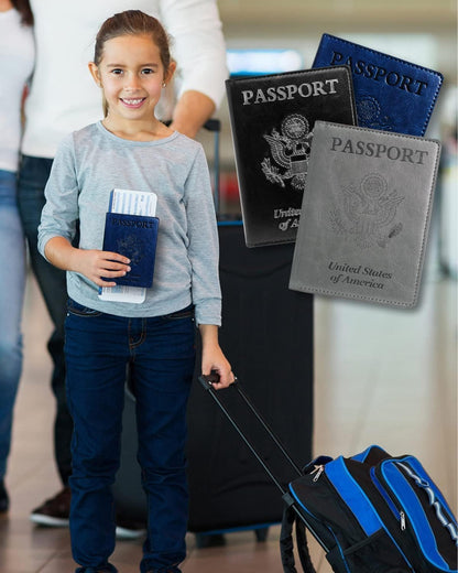 Sizobi Passport Holder for Travel Men, RFID Blocking Passport Covers Case Wallet Card Slot, International Travel Must Haves Travel Accessories for Women, Cruise Ship Essentials Travel Gifts, Navy Blue