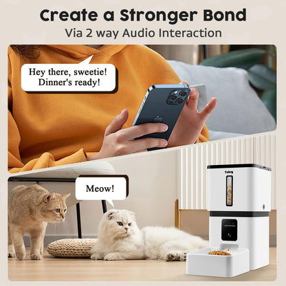 Automatic Dog Feeder with Camera WiFi: 33 Cups 5G App Control Easy Setup Cat Food Dispenser - HD 1080P Video Recording Timed Pet Feeder for Cat Dog Small-Pet
