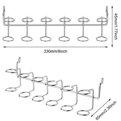 Ripeng Pegboard Screwdriver Holders Peg Board Organizer Accessories Multi Ring Tool Holders Six Tool Multi Tool Organizer Racks for Pegboard, Pliers(Silver, 4 Pieces)