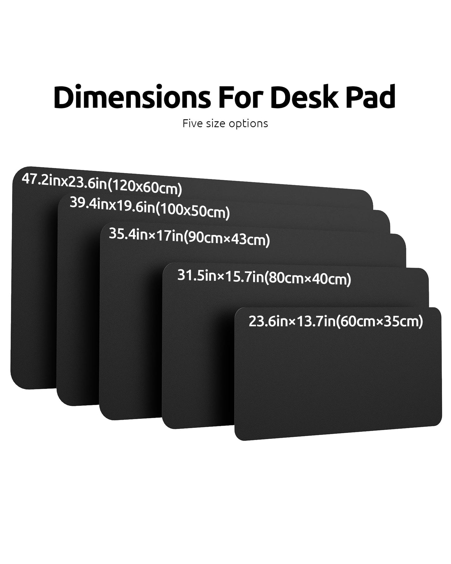 YSAGi Leather Desk Pad Protector, Office Desk Mat, Large Mouse Pad, Non-Slip PU Leather Desk Blotter, Laptop Desk Pad, Waterproof Desk Writing Pad for Office and Home (Black, 23.6" x 13.8")