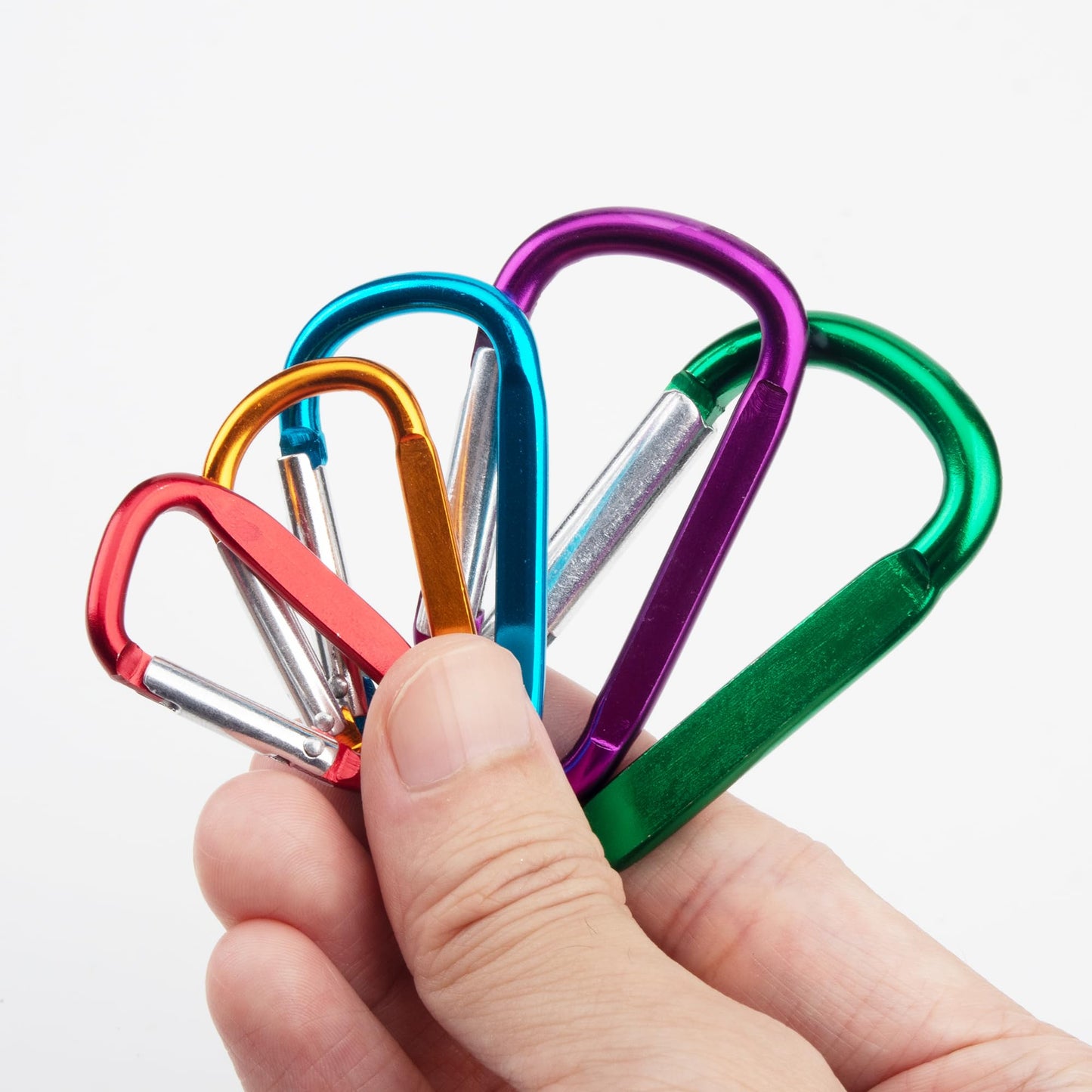 SWATOM Aluminum D-Shape Carabiner Clip 1.8/2.2/2.6/3 Inches Spring Snap Hook Keyring Carabiners for Camping Traveling Hiking Keychains Outdoor Accessories (10P/20P) (1.8 inch 10P)