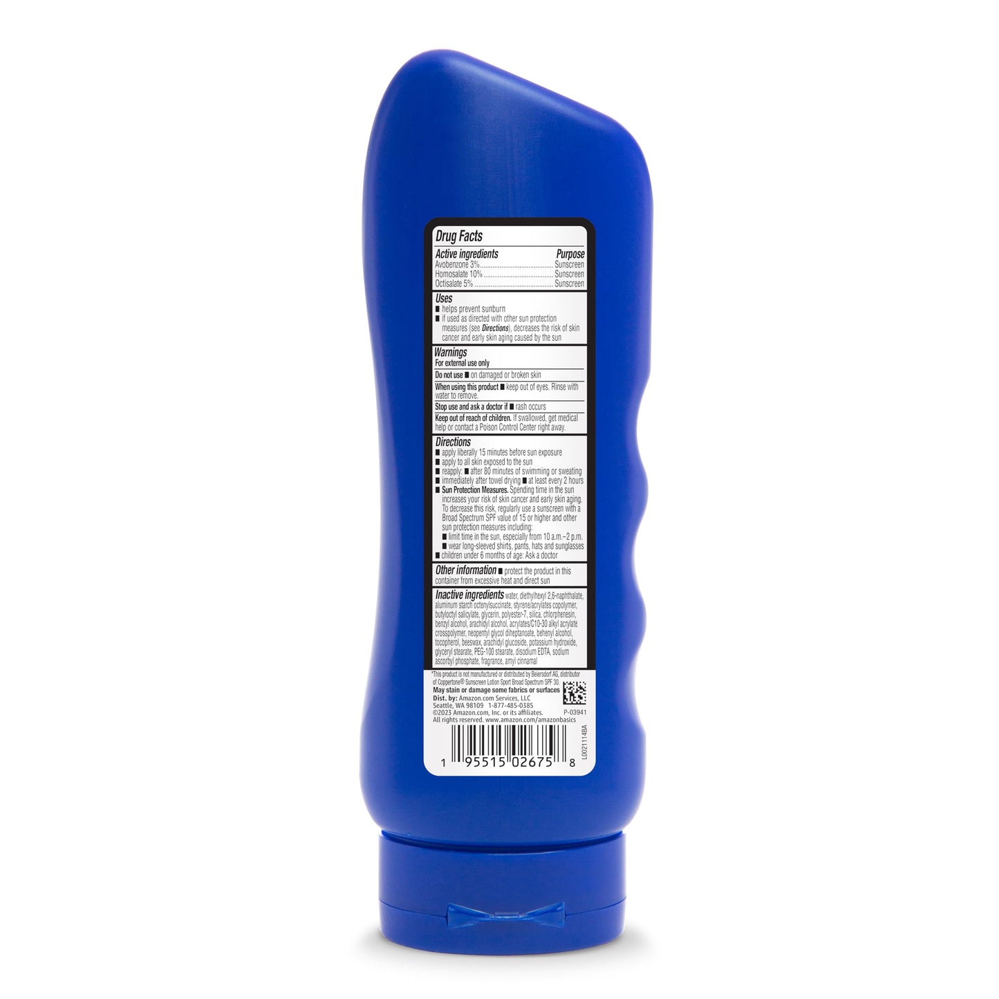 Amazon Brand - Solimo Sport Sunscreen Lotion, Formulated without Octinoxate & Oxybenzone, 8 Fluid Ounce