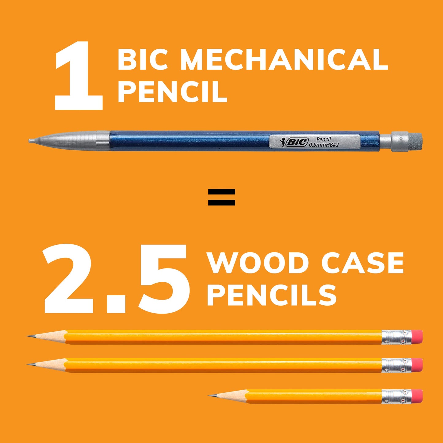 BIC Mechanical Pencil Variety Pack, Number 2 Mechanical Pencils With Erasers, Fine Point (0.5mm), Medium Point (0.7mm) and Thick Point (0.9mm), 60 Count, Bulk Mechanical Pencils for School or Work
