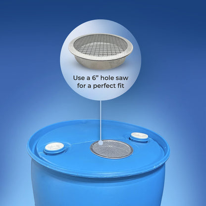 Rain Barrel Screen: 6 inch Round Double Screen Aluminum Does NOT fit IBC Tote