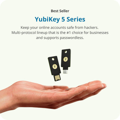 Yubico YubiKey 5C - Two Factor Authentication USB Security Key, Fits USB-C Ports - Protect Your Online Accounts with More Than a Password, FIDO Certified