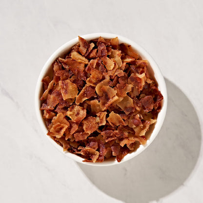 Fresh Gourmet Vegan Bacon-Less Bits - 3.5 oz Plant-Based Topping for Salads, Potatoes, Soups, and More | Soy-Free, Kosher, and Smoky Flavor | Resealable Pouch