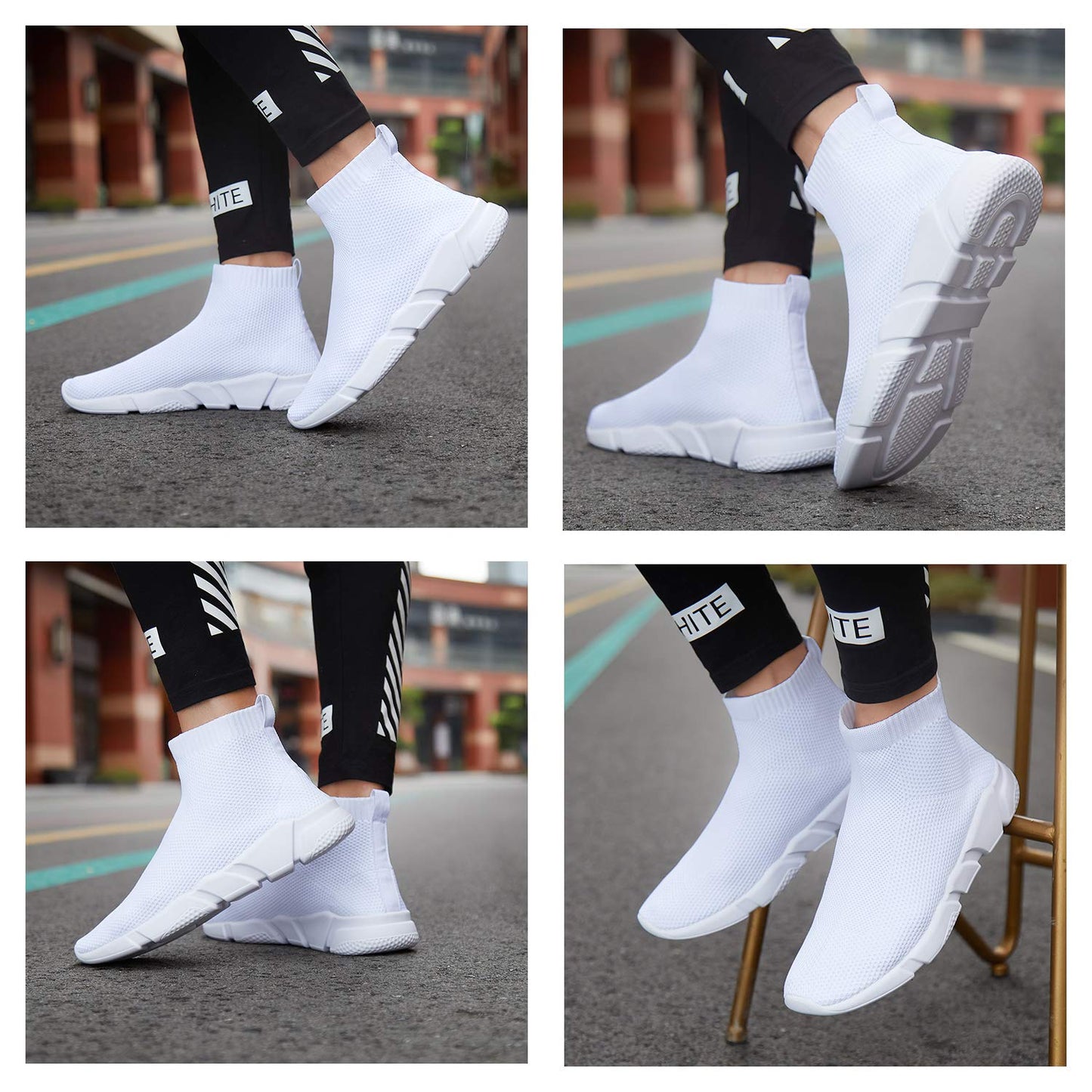 VAMJAM Men's Socks Sneakers Slip On Lightweight Breathable Comfortable Fashion Walking Shoes White Size 8