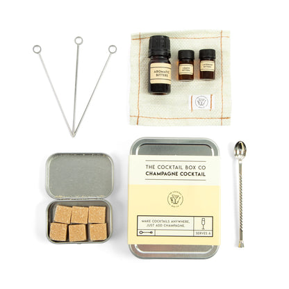 The Cocktail Box Co. Champagne Cocktail Kit - Hand Crafted Cocktails for Him or Her - 1 Kit