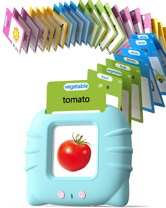 Airbition Talking Flash Cards for Toddlers 1 2 3 4 Year Olds, Montessori Language Learning with 224 Words, Pocket Speech Therapy and Autism Playthings, Children's Sensory Educational Device