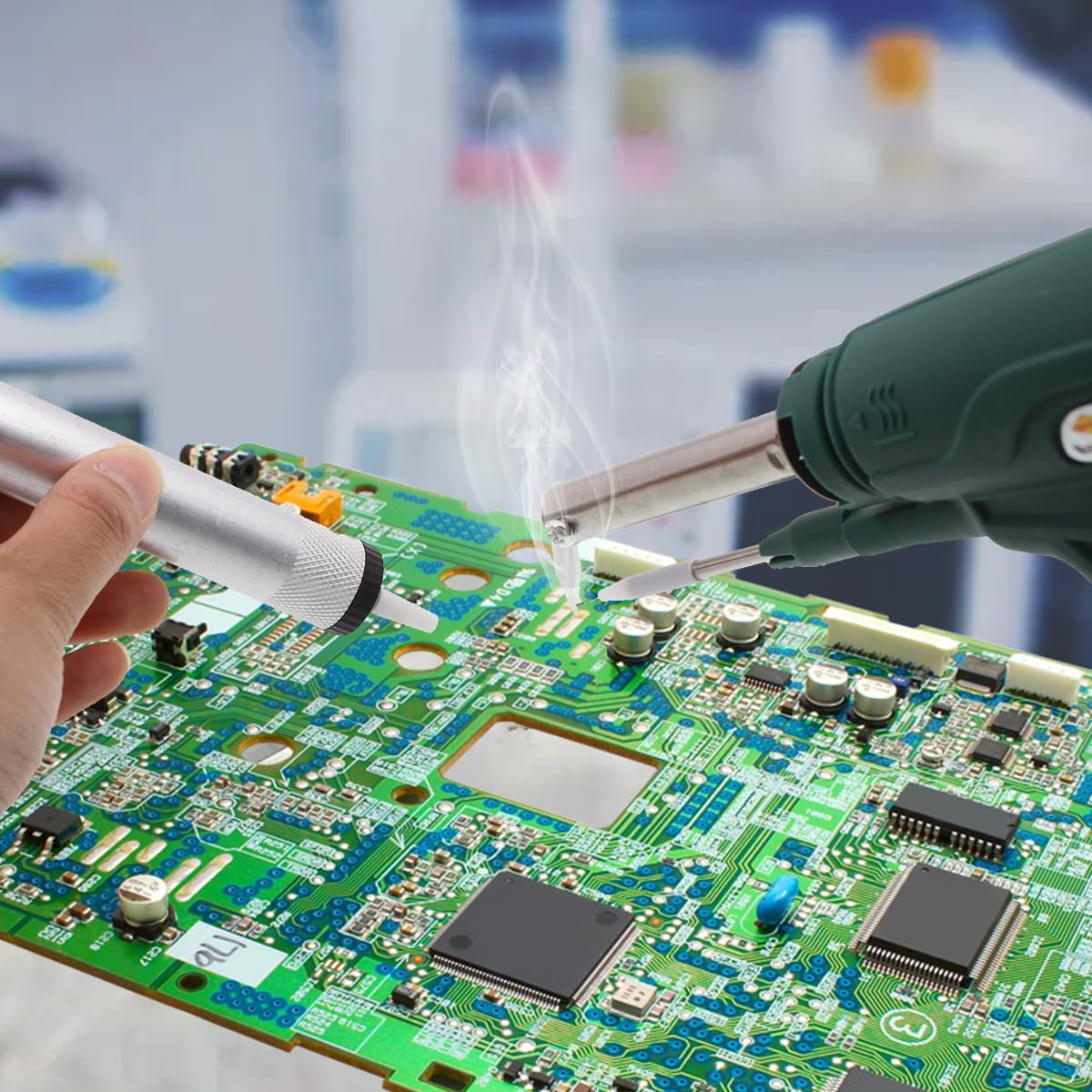 Soldering Iron Kit, 60W Industrial Welding Machine Kit, Externally Heated Soldering Gun 480°C with 5-Piece Multi-Function Tools for Electronics, Metal & DIY Projects