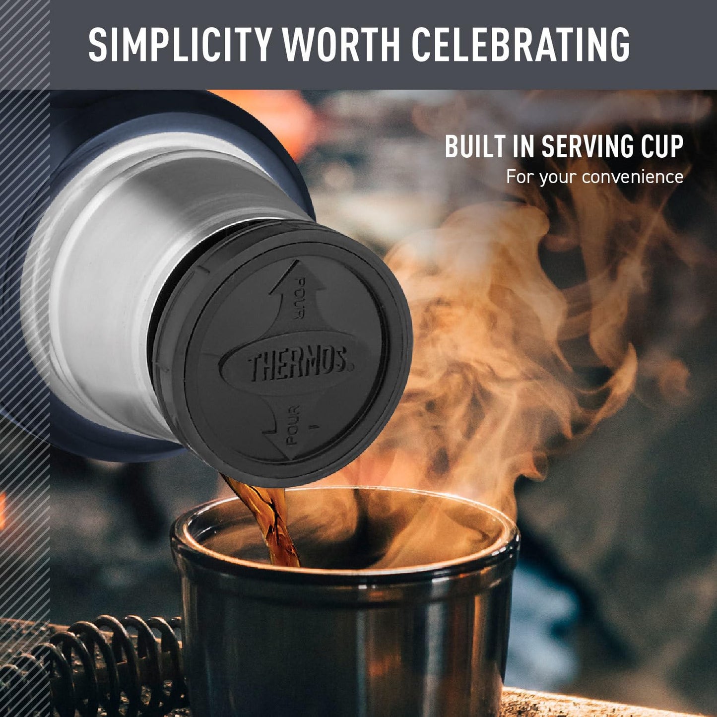 THERMOS Stainless King Vacuum-Insulated Compact Bottle, 16 Ounce, Matte Steel