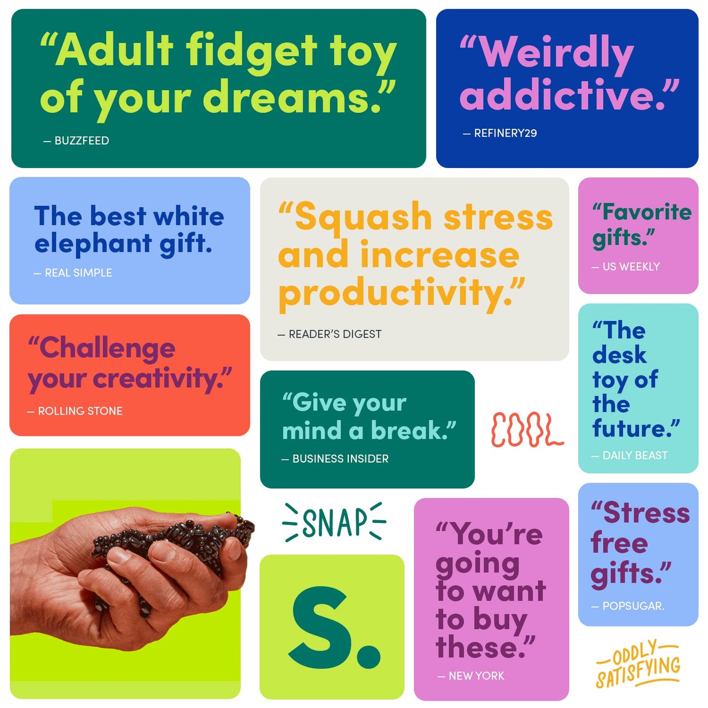 Speks Original Crags Ferrite Putty | 500+ Ferrite Stones in a Tin, Fidget Toy for Stress Relief, Sensory Desk Toy for Adults & Teens 14+ | Blue Gradient, Medium