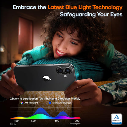 TOCOL for iPhone 16 Screen Protector, Full Coverage 9H Hardness Easy Installation Military Grade Shatterproof HD Tempered Glass Case Friendly 2 Pack