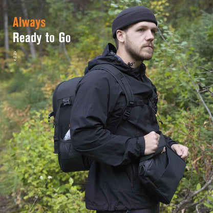 Sahara Sailor Survival Axe, Camping Folding Shovel with Hatchet with Large Shovel Head and 1.6-3.1 Ft Extented Handles, High Carbon Steel Survival Gear Equipment, Storage Bag Included