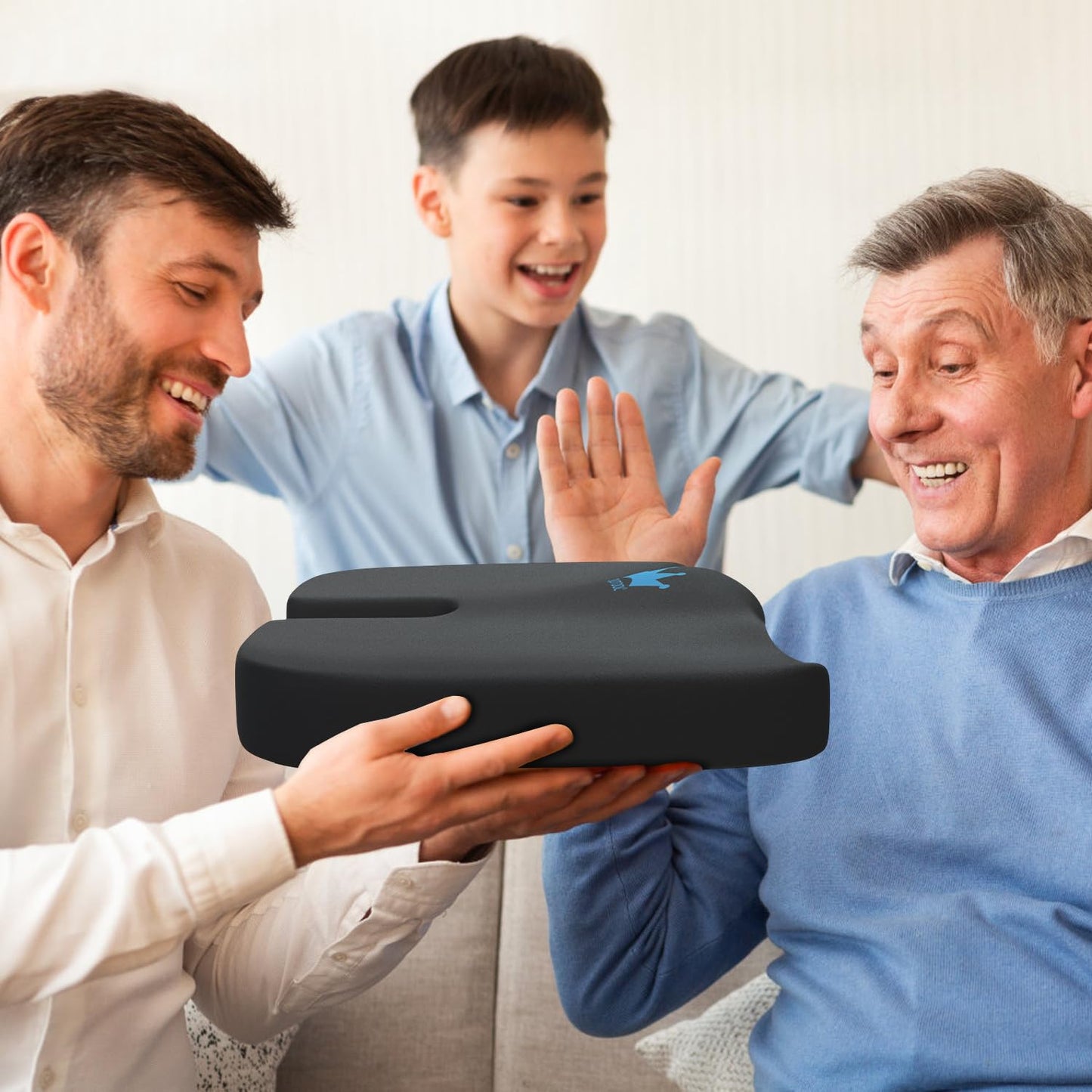 Seat Cushion for Office Chair & Car - Memory Foam Coccyx Support Pillow with Non-Slip Cover, Sciatica & Lower Back Pain Relief,Ergonomic Seat Pad for Long Drives (Medium Firm-Black)