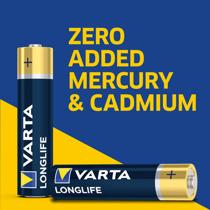VARTA Longlife AA Batteries (100 Pack), Alkaline Triple A Battery
