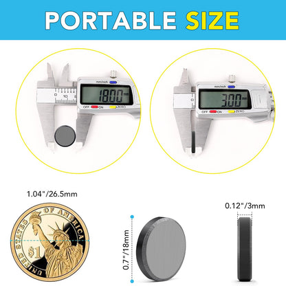 TRYMAG Small Flexible Magnets Round Disc 18x3mm for Crafts with Adhesive Backing, 20Pcs Tiny Flat Circle Ferrite Industrial Magnets for Office, Classroom, Science, Hobbies, Project - 0.7Inch