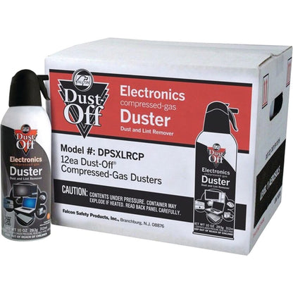 Falcon Safety Dust Off DPSXLRCP Compressed Gas, 10 Oz, Pack of 12