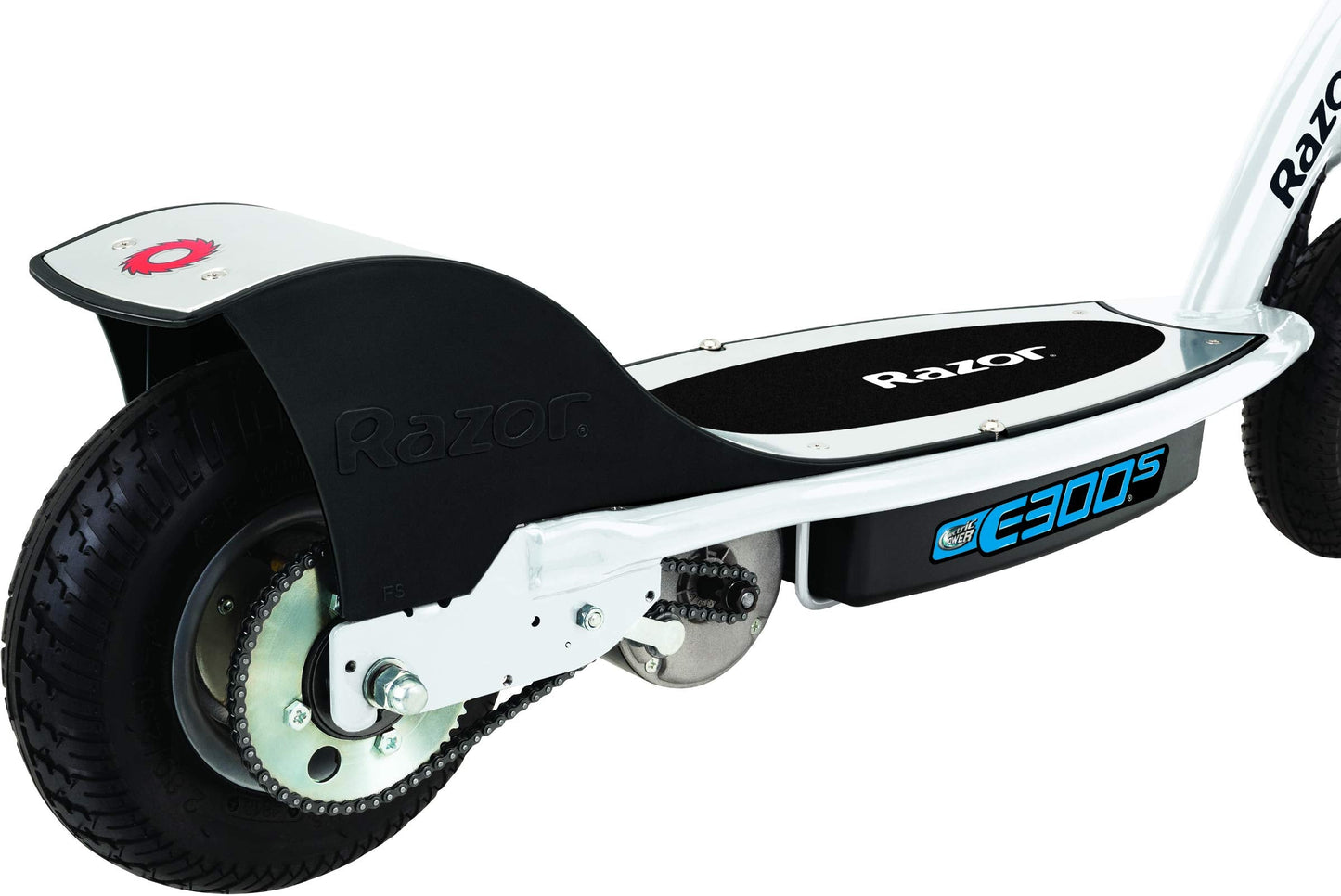 Razor E300S Seated Electric Scooter - 9" Air-filled Tires, Removable Seat, Up to 15 mph and 10 Miles Range