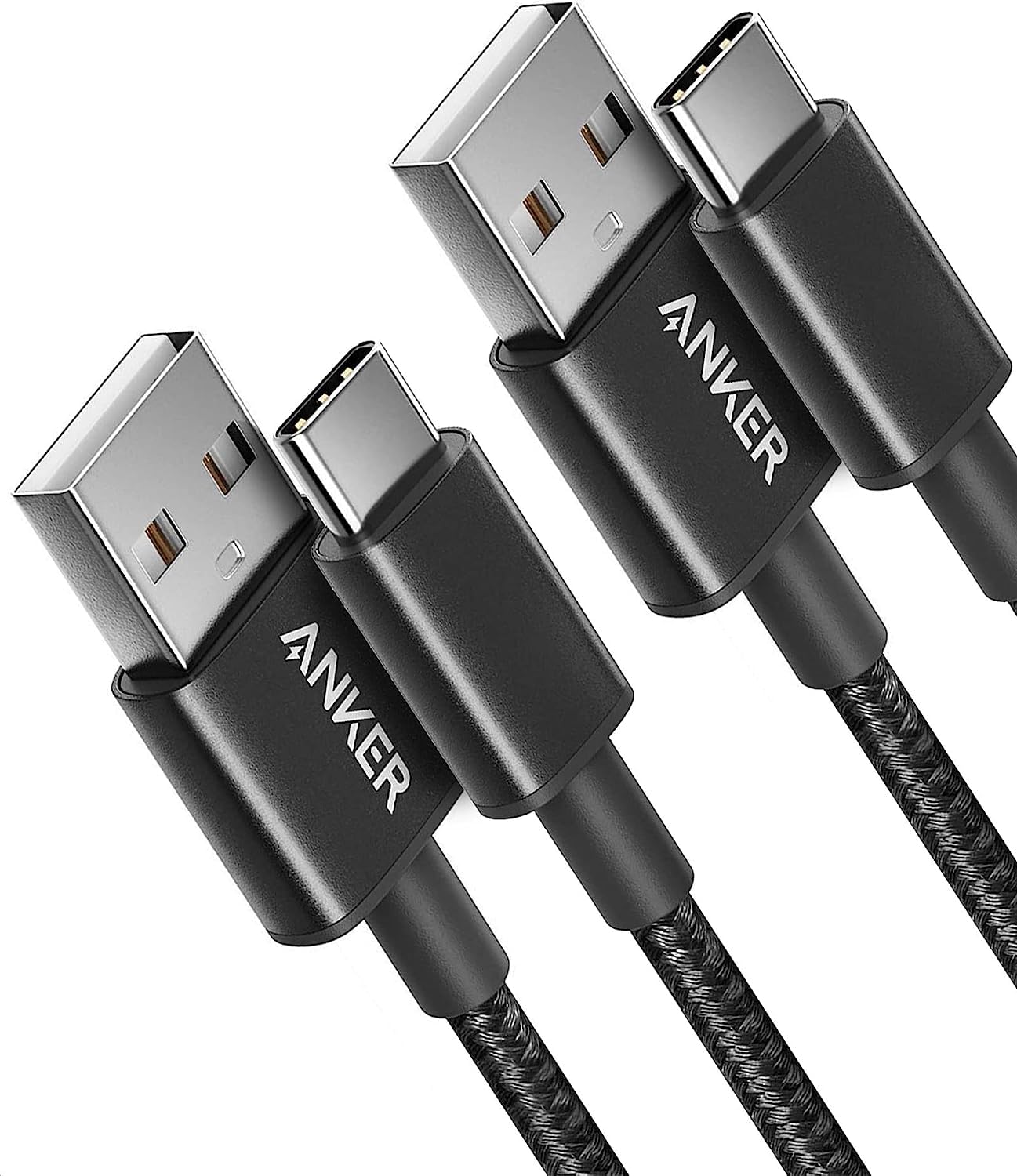 Anker Cable [2 Pack, 3FT], USB A to USB C Cable for iPhone 17 Series,Samsung Galaxy S10 S10+, LG V30, Beats Fit Pro and More (Black)