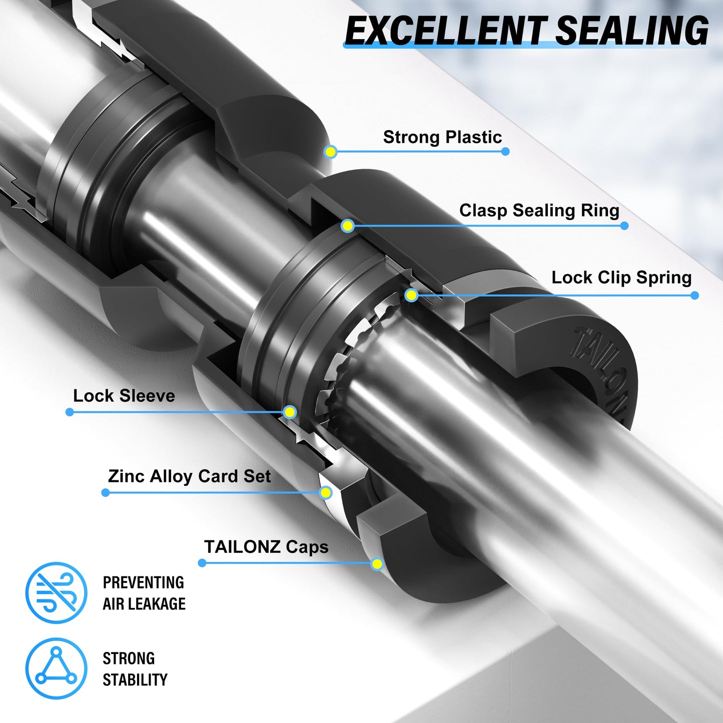 TAILONZ PNEUMATIC Male Elbow 1/4 Inch Tube OD x 1/8 Inch NPT Thread 90 Push to Connect Fittings PL-1/4-N1 (Pack of 10)