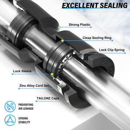 TAILONZ PNEUMATIC Male Elbow 1/4 Inch Tube OD x 1/8 Inch NPT Thread 90 Push to Connect Fittings PL-1/4-N1 (Pack of 10)