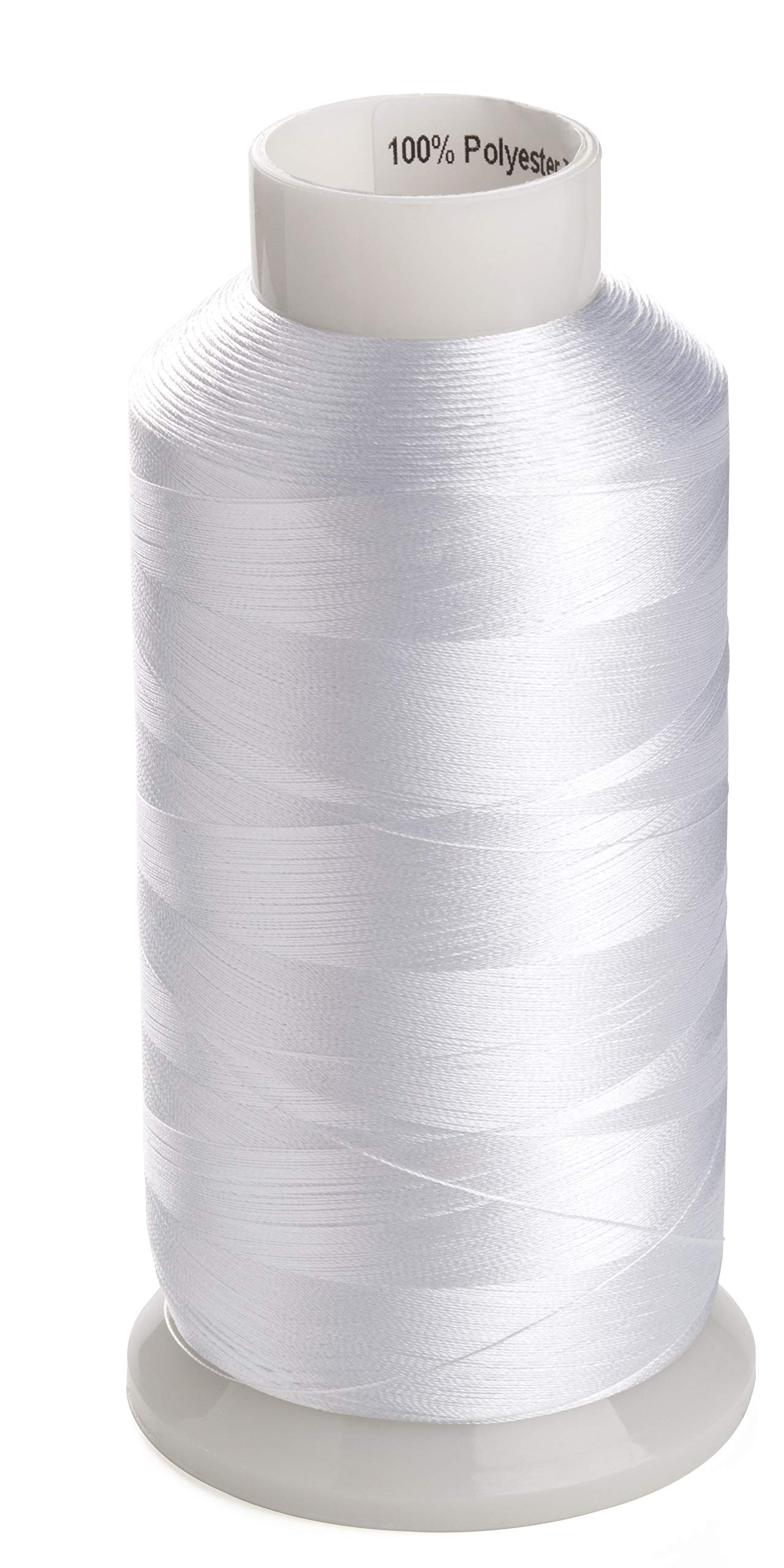 Simthread 2 Huge Spools White Bobbin Fill Thread 60WT for Embroidery Machine and and Sewing Machines - 5500 Yards Ea