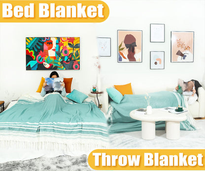 Yongoes Oversized Turkish Beach Towel Blanket Cotton Giant XL Sandproof Towels Huge Linen XXL Extra Large Big Throw Quilt Blankets for Adults Cloud Travel Camping Glamping Accessories Essentials