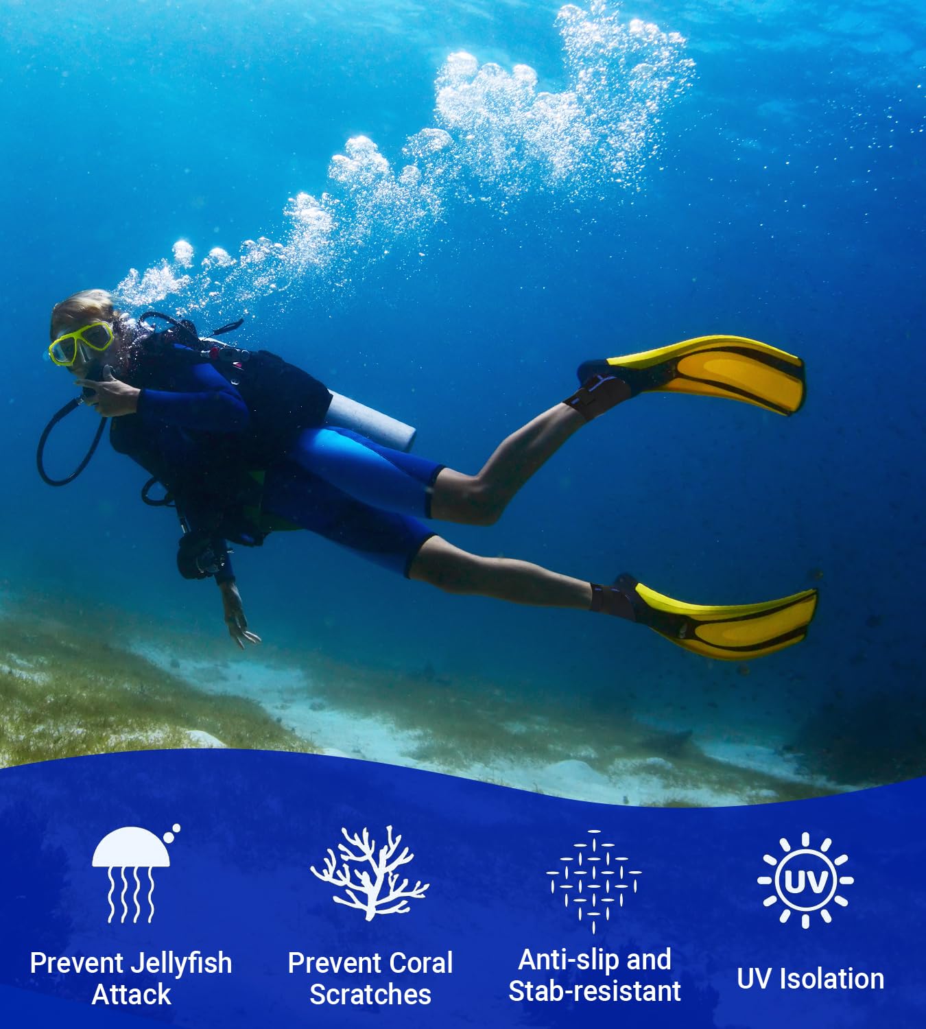 Summshall Neoprene Socks 3mm Wetsuit Socks Keep Warm Anti-slip Diving Socks for Men Women Low Cut Swim Socks Water Sport Snorkeling Swimming Surfing Sailing, L/US 10-11/EUR41-42