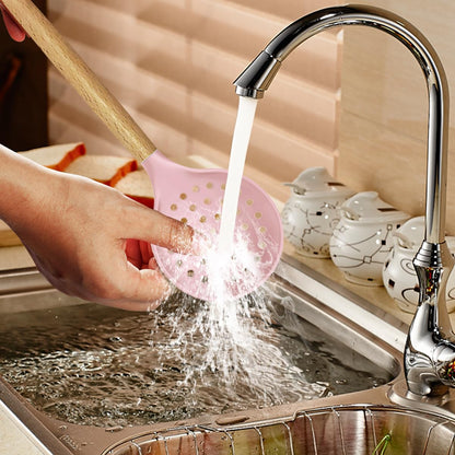 Silicone Kitchen Utensils Set - 446°F Heat Resistant Cooking Utensil Sets, Spatula,Turner,Tongs,Spoon,Brush,Whisk, Wooden Handle Silicone Kitchen Gadgets Tools for Non-Stick Cookware BPA Free (Pink)