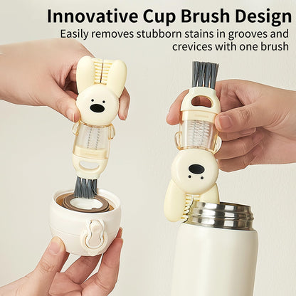 3 PCS Bottle Brush - Upgrade 4 in 1 Cup Lid Gap Cleaning Brush Set, Multifunctional Insulation Bottle Cleaning Tools, Mutipurpose Tiny Silicone Cup Holder Cleaner, Home Kitchen Cleaning Tools